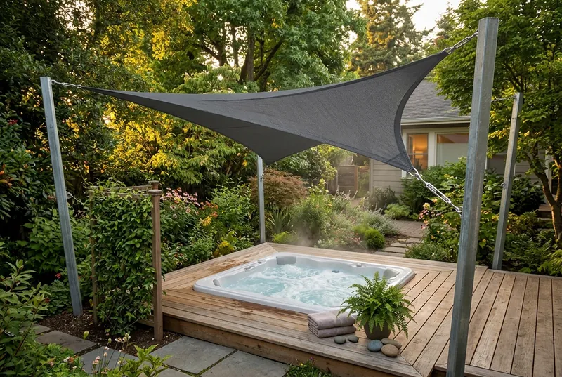 Square Shade Sails installed