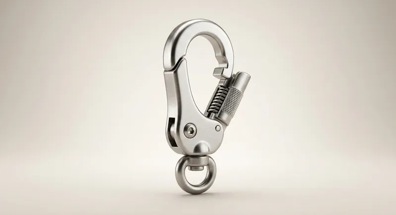 Stainless steel swivel snap hook with locking gate for quick-release shade sail corners